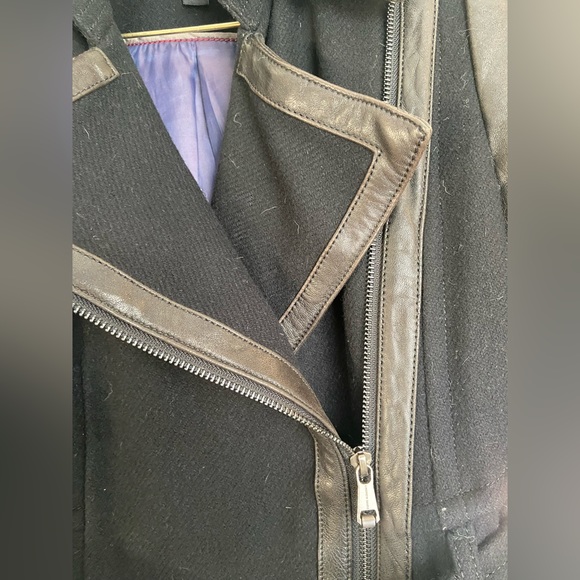 Andrew Marc Black Size 6 Wool & Leather Coat - Picture 10 of 15